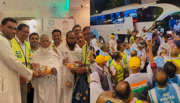 indian hajj pilgrims arrived in makkah after medina visit  