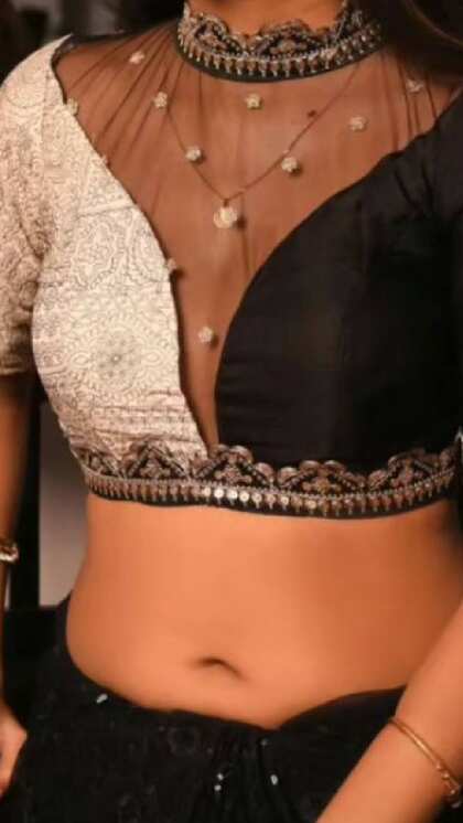 Deep V Neckline Net Blouse