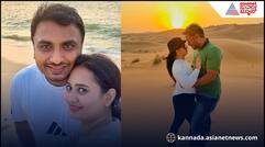 Amulya celebrates 7th wedding anniversary with husband Jagadish pav