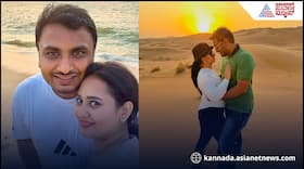 Amulya celebrates 7th wedding anniversary with husband Jagadish pav