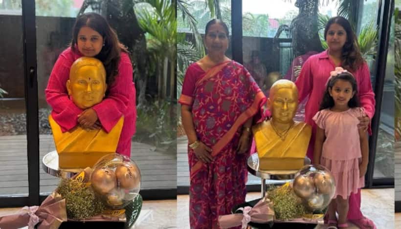 ఇంట్లోనే తల్లి విగ్రహం పెట్టుకున్న దిల్ రాజు కూతురు, ఘనంగా నివాళి