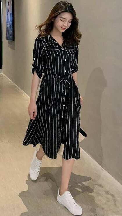 Striped Shirt Dress