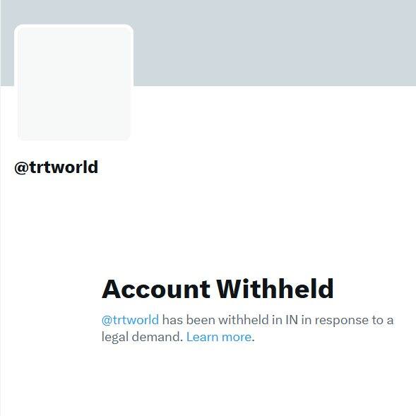 After Chinese propoganda media, now India blocks X account of Turkiye's TRT world