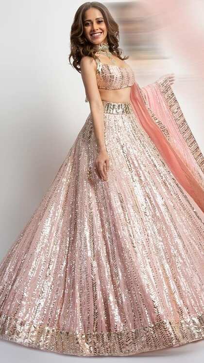 Baby Pink Shimmer Lehenga
