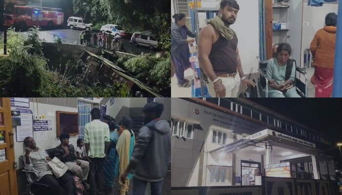 Government bus loses control and falls into a ditch in Valparai Tamil Nadu