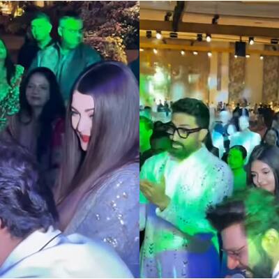 Aishwarya Rai, Abhishek Bachchan dances to 'Kajra re' as Rahul Vaidya sings [WATCH]
