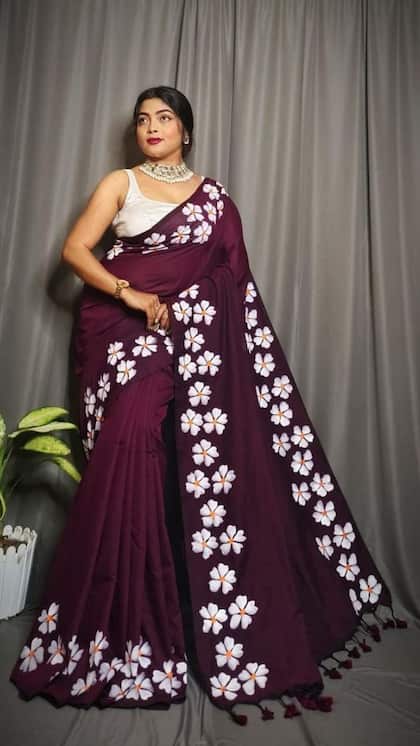 Khadi Floral Print Saree