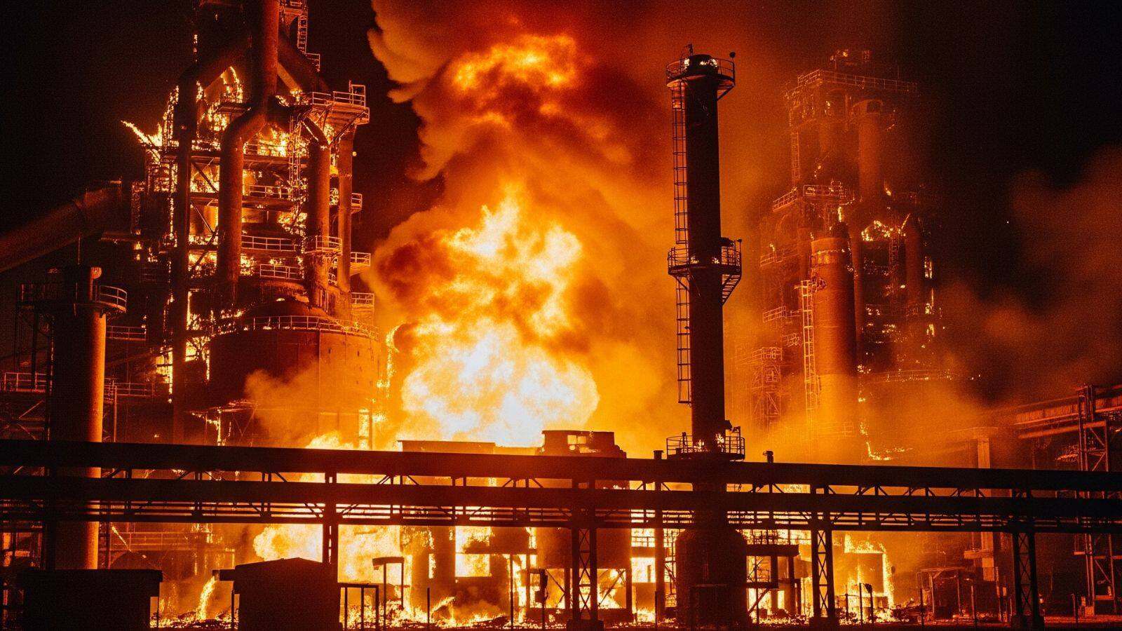 steel plant fire