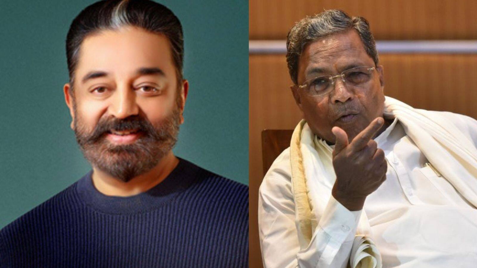 Kamal Hassan and CM Siddaramaiah 