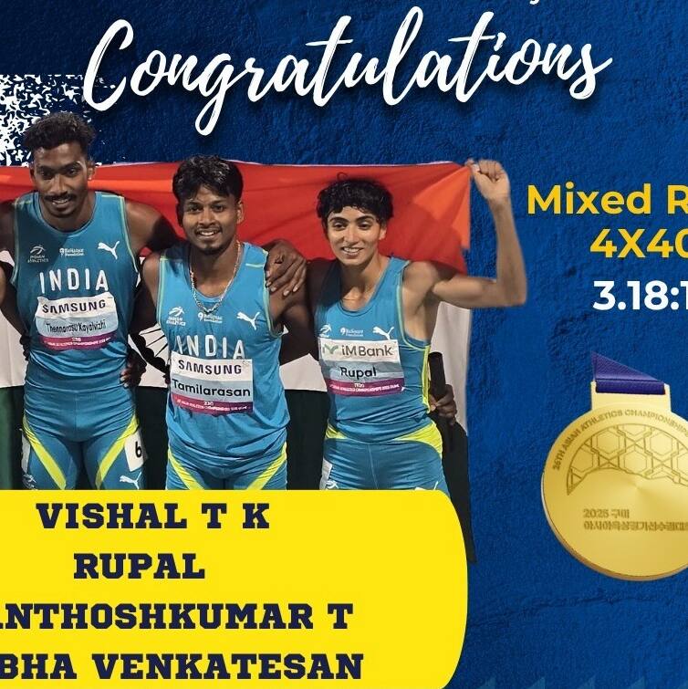 Asian Athletics Championships: India win gold in mixed relay, 4 others secure silver; take medal tally to 8