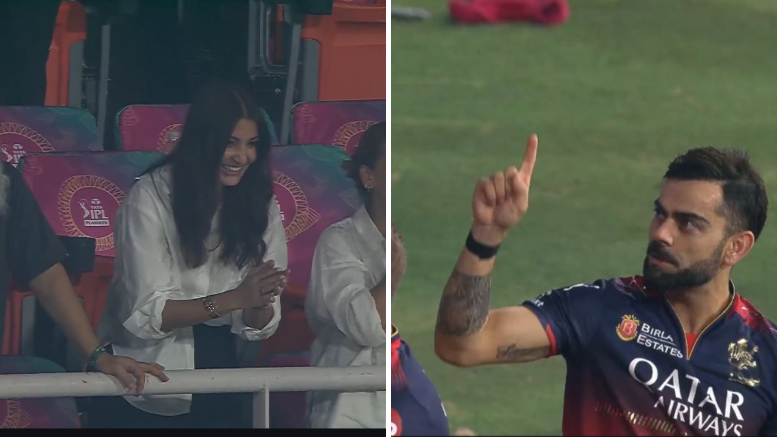 PBKS vs RCB : 9 वर्षांनंतर आरसीबी संघाचा फाइनलमध्ये प्रवेश, सामना जिंकल्याच्या आनंदात विराट-अनुष्काच्या रिअ‍ॅक्शन व्हायरल