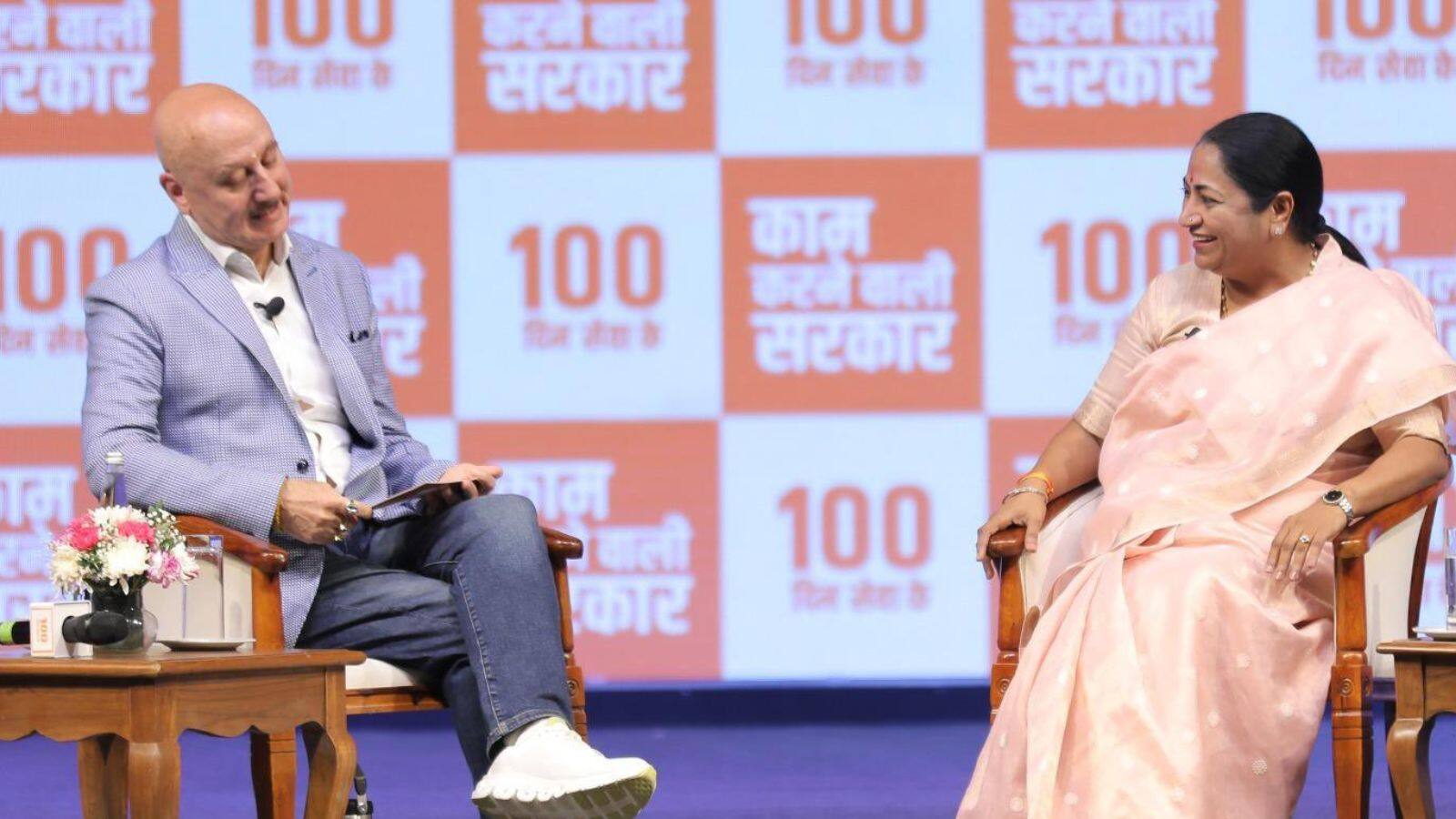 CM Rekha Guota and anupam kher