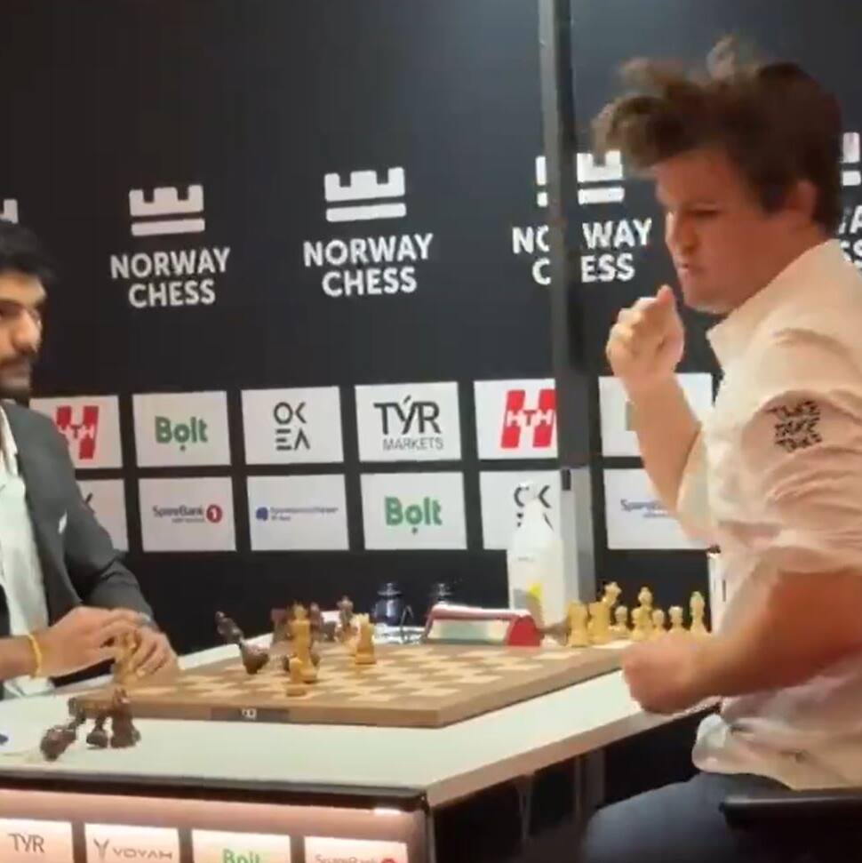 Norway Chess 2025: 'Unprofessional' Carlsen trolled for slamming table in frustration after Gukesh's historic win (WATCH)