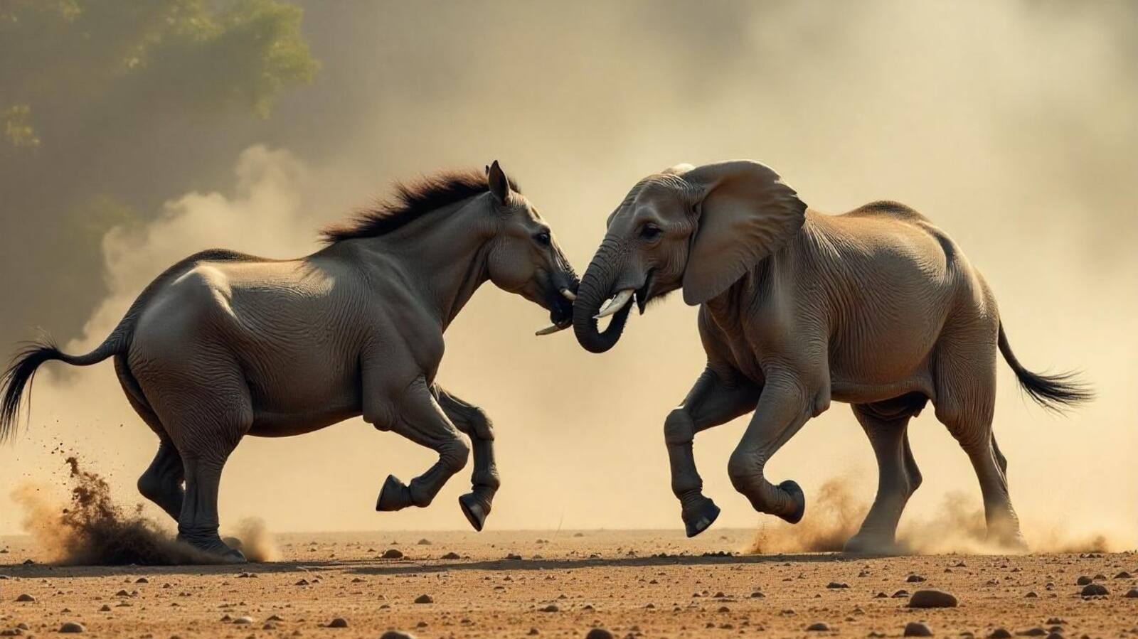  Ratlam horse elephant fight