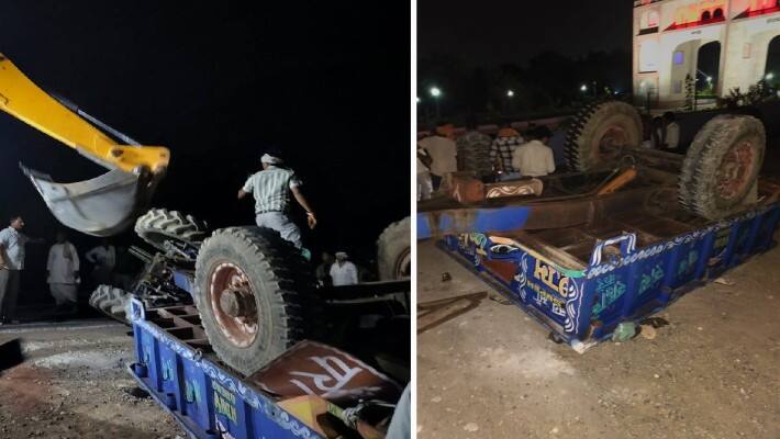 Morena  Tractor Trolley Overturn