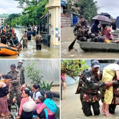 Joint rescue ops evacuate hundreds from flooded JNIMS in Imphal as torrential rains swamp Manipur (WATCH)