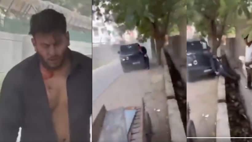 noida thar car accident road rage video sector 53 youth hit instagram fight