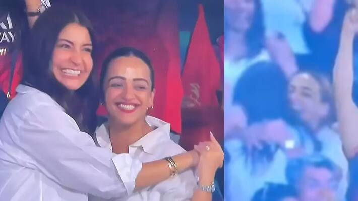 Anushka Sharma hugs Malavika Nayak after IPL 2025 final