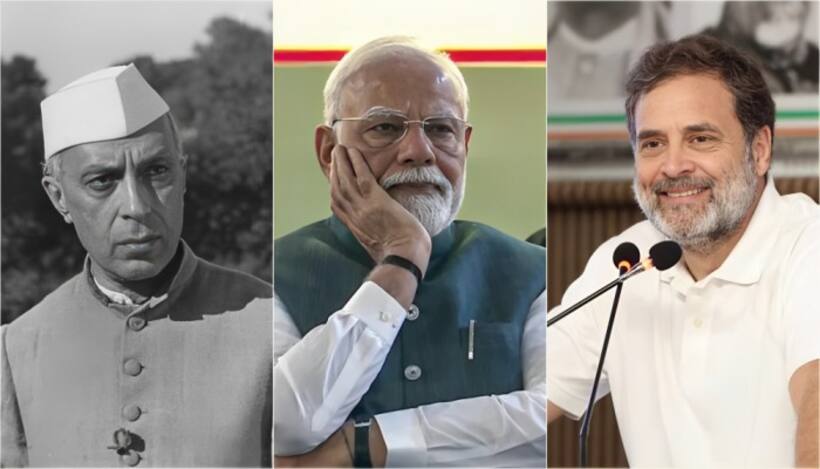 Jawaharlal Nehru, PM Modi and Rahul Gandhi