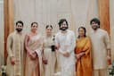 (PHOTOS) Akhil Akkineni, Zainab Ravdjee stuns in ivory ensemble