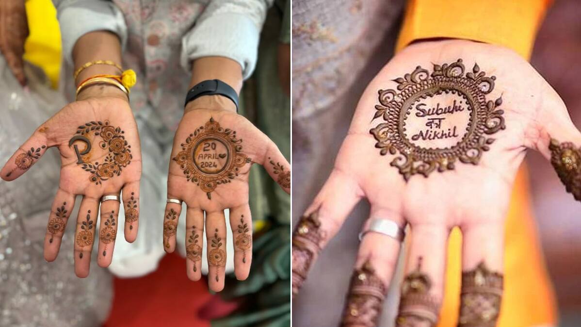Simple mehndi design for groom 1