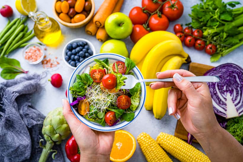 Good diet: Variety of colorful fruits and vegetables