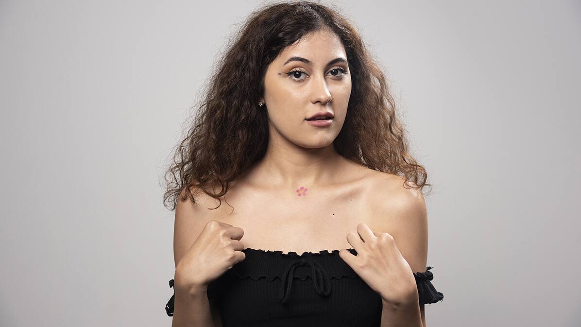Lucky mole on female body