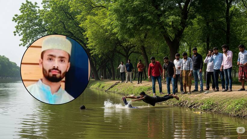 kanpur gulfaam drowning death in nahar during dubki shart friends 