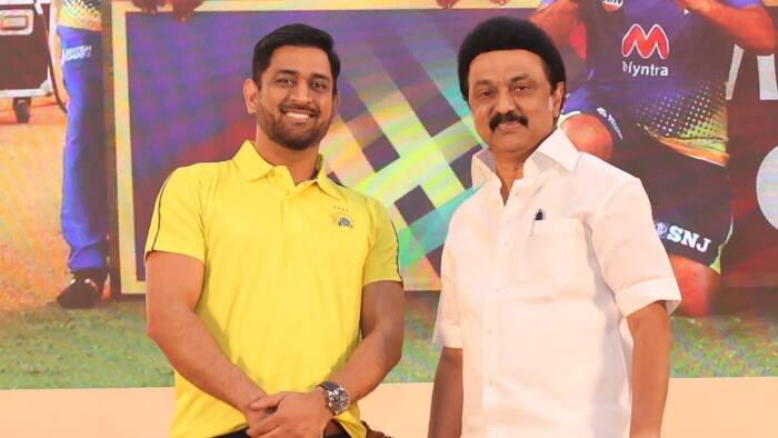 Dhoni with Stalin