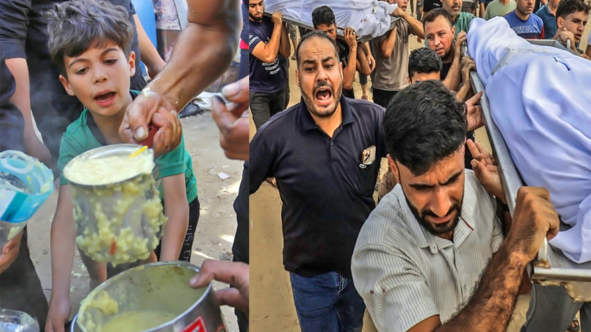 भूखे पेट मासूमों पर इजराइल की गोलीबारी भूखे पेट मासूमों पर इजराइल की गोलीबारी