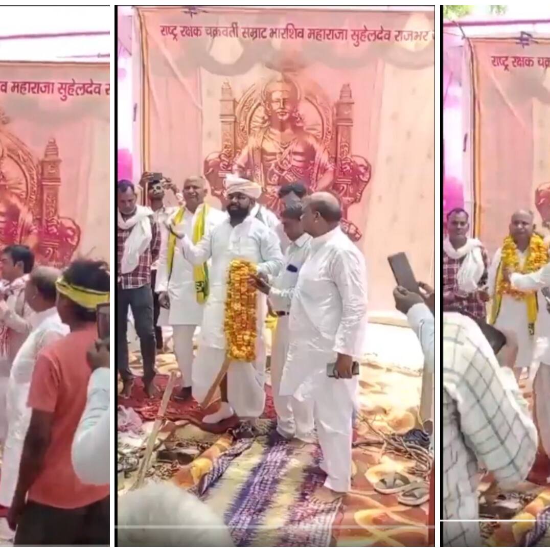 UP leader humiliated, garlanded, then slapped repeatedly on stage by party worker (WATCH)