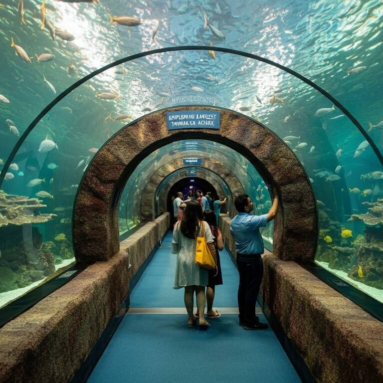 Indias largest tunnel aquarium: దేశంలోనే అతి పెద్ద టన్నెల్ అక్వేరియం.. మన హైదరాబాద్ లోనే !
