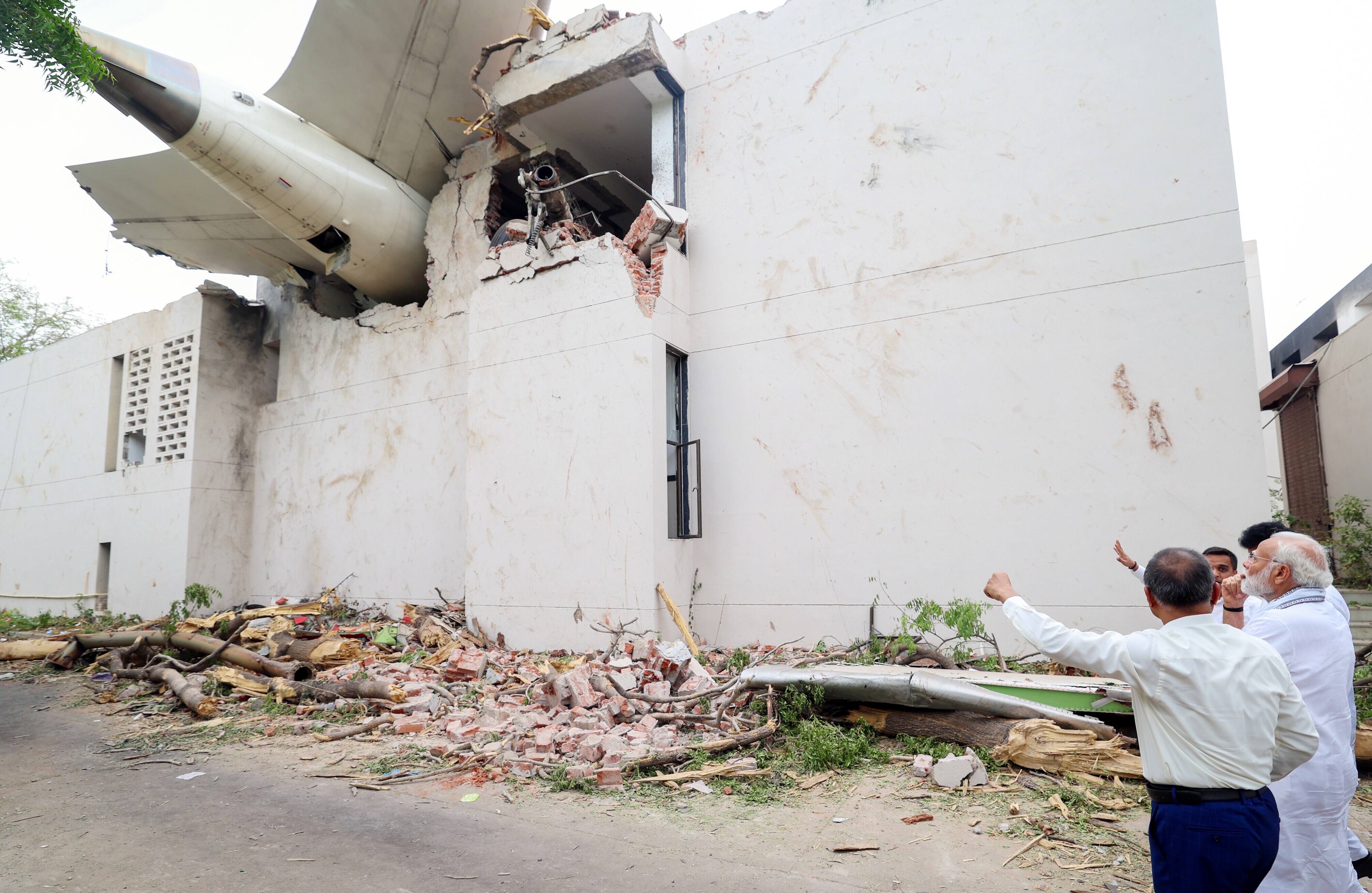 PM Modi visits the Air India AI-171 flight crash site in Ahmedabad