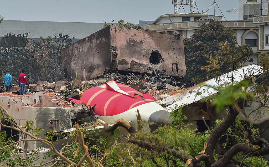 Debris of the Air India plane crash
