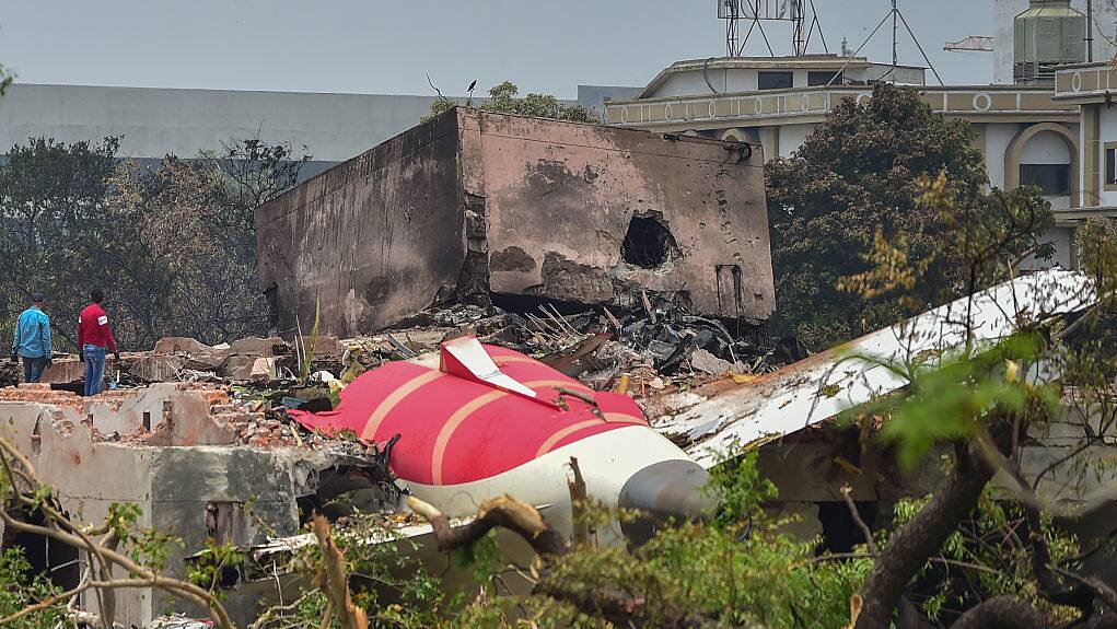 Debris of the Air India plane crash