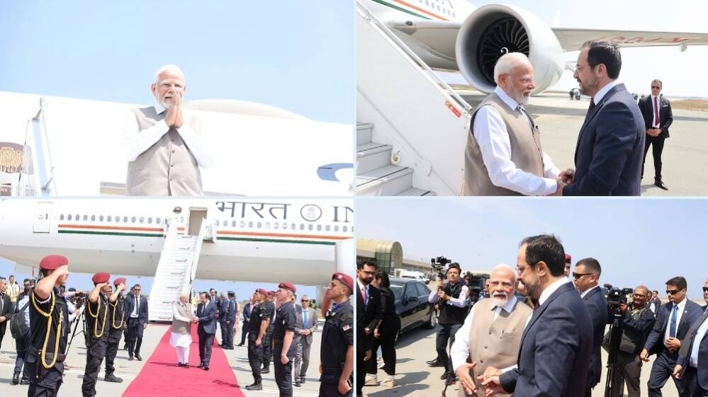 PM Modi arrives in Cyprus