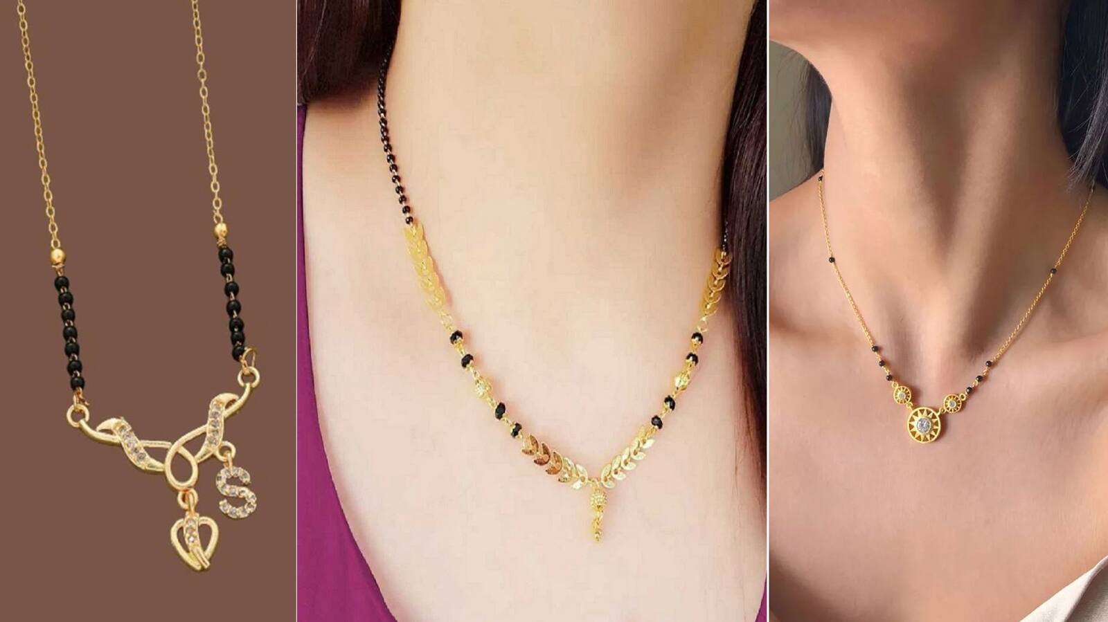 Gold Short Mangalsutra Designs under 3 Gram for Modern Working Women