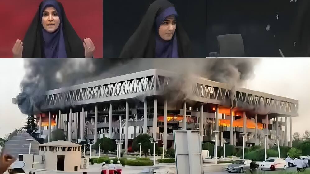 Strike on, Iran’s state TV HQ, LIVE on air during broadcast in Tehran