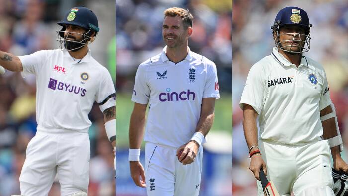 Virat Kohli, James Anderson, and Sachin Tendulkar