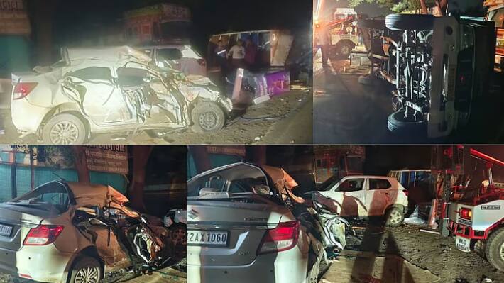 Jejuri Morgaon Road Accident: जेजुरीजवळ भीषण अपघात: स्विफ्ट कार आणि पिकअप टेम्पोची जबर धडक, 7 ठार, 5 गंभीर जखमी