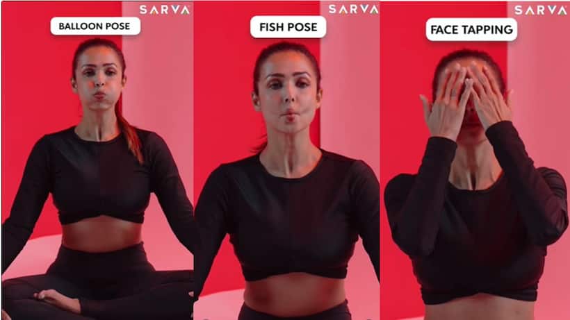 Malaika Arora facial yoga routine glowing skin tips