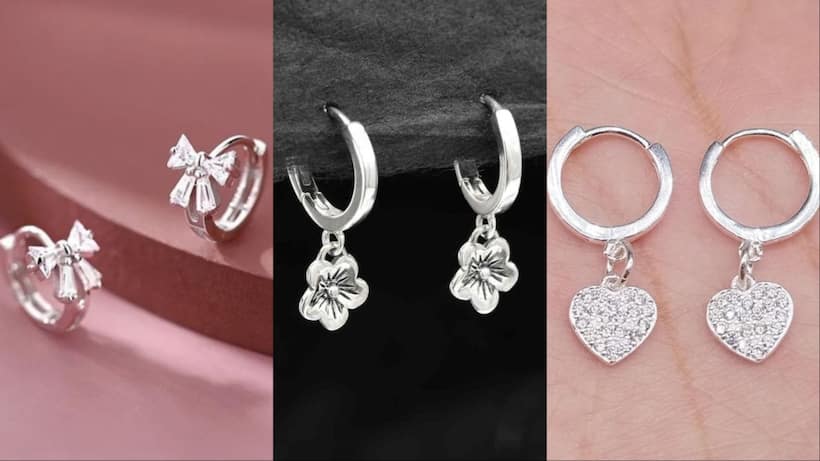 silver huggie earrings