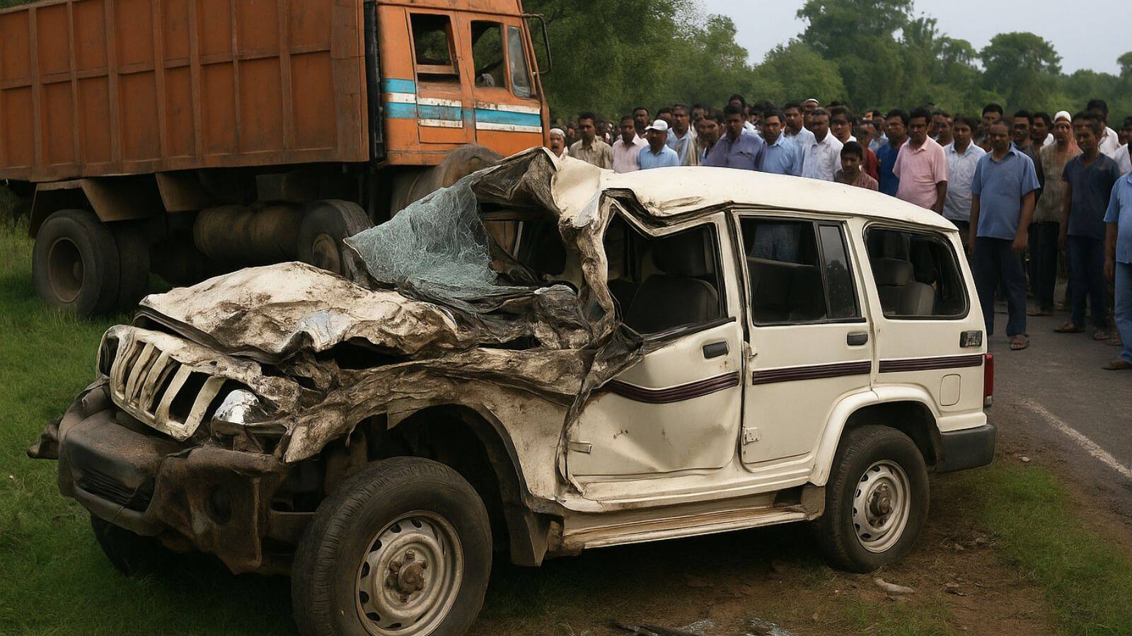 सड़क हादसे में गई 9 लोगों की जान