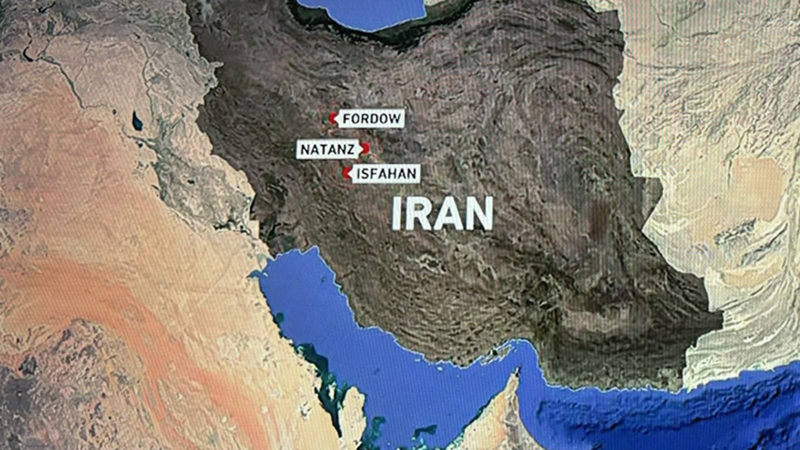 us attack on iran nuclear sites Map