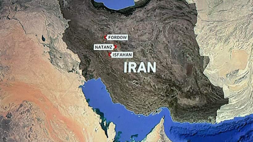 us attack on iran nuclear sites Map
