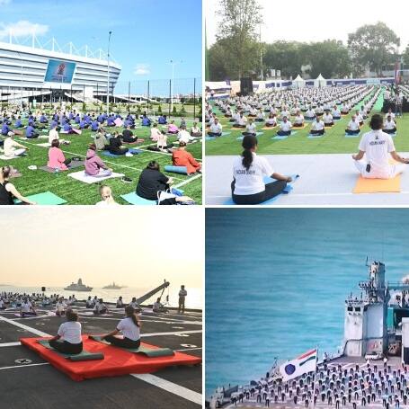 Indian Navy celebrates 11th International Day of Yoga with record participation (WATCH)