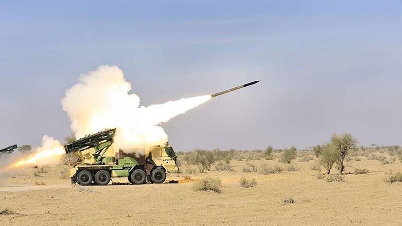 Pinaka multi barrel rocket