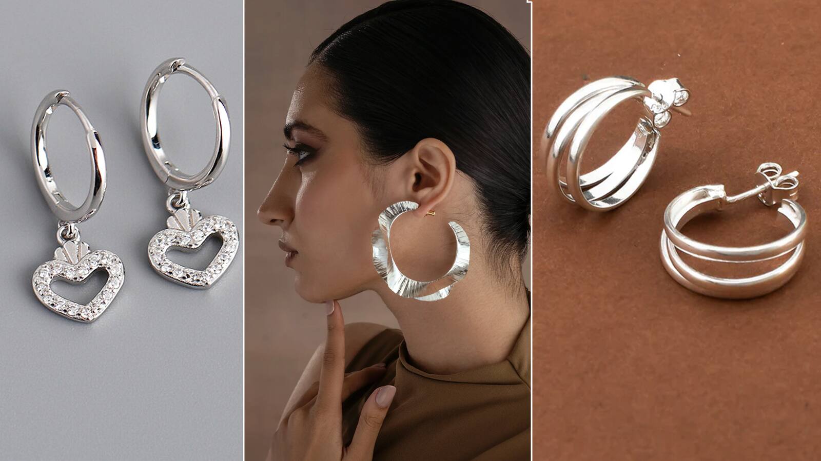 Silver Hoop Fancy Earrings Designs Under 399