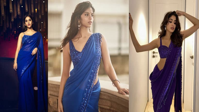 blue saree designs