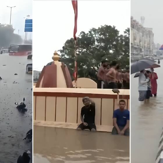 Temple submerged as heavy rain floods Gujarat's Surat, IMD warns of more showers in north India
